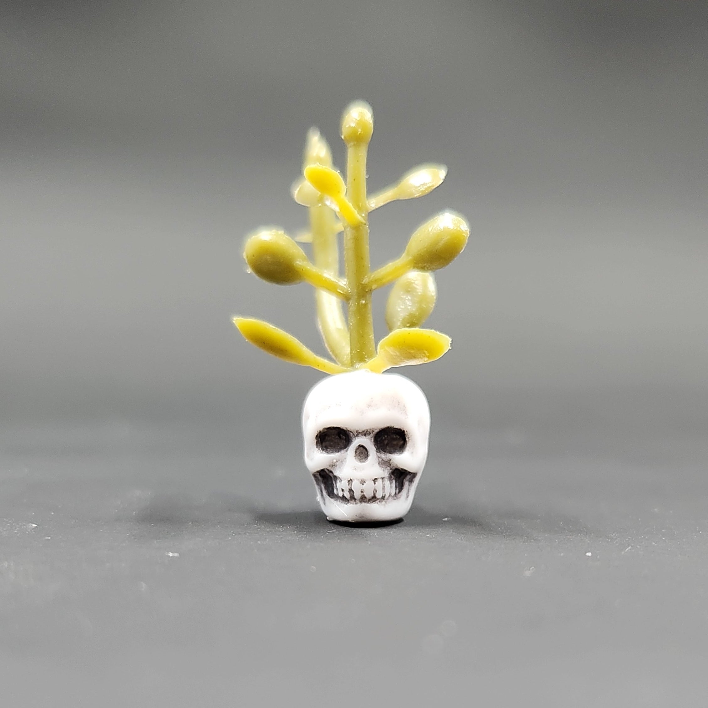 Miniature Detailed White Skull Planter