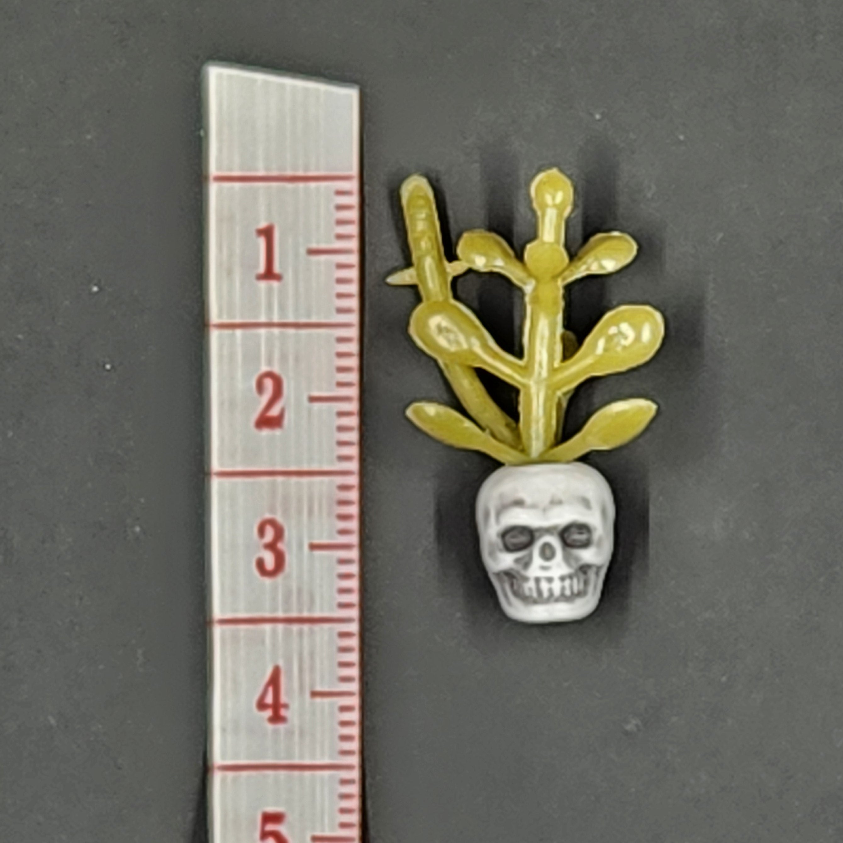 Miniature Detailed White Skull Planter